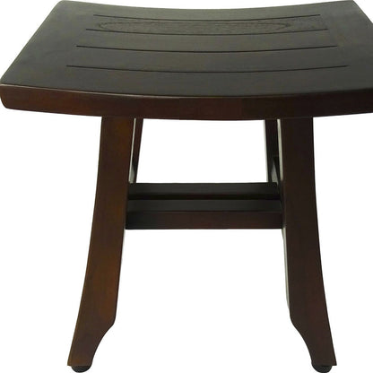 14" Brown Teak Shower Bench - Loft&Timber