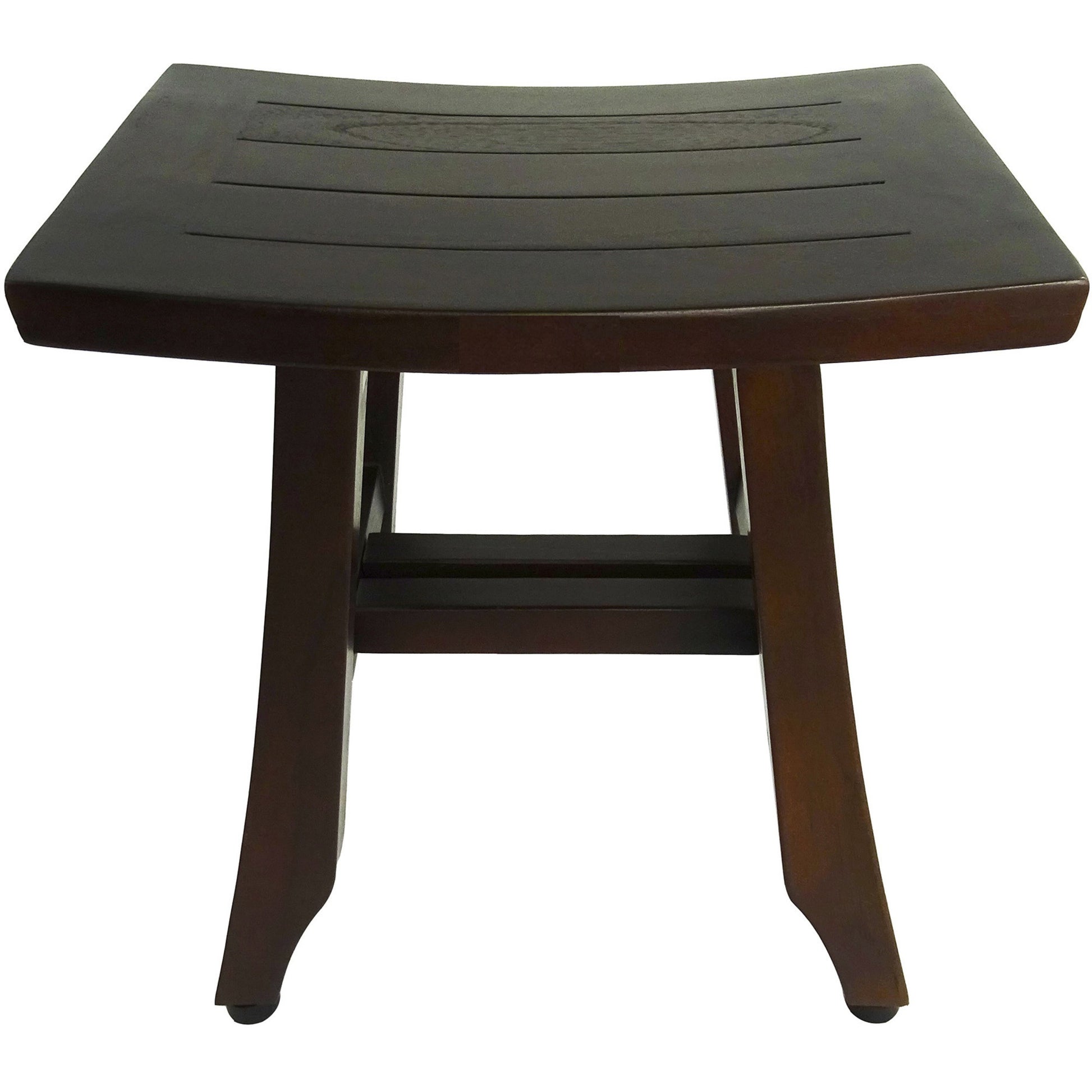 14" Brown Teak Shower Bench - Loft&Timber