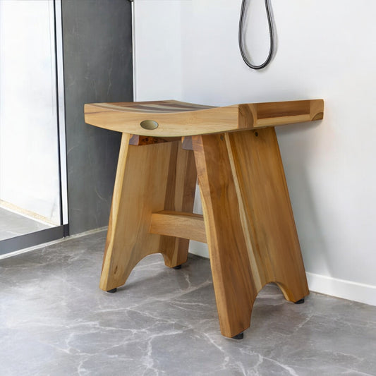 18" Natural Teak Rectangular Shower Bench - Loft&Timber