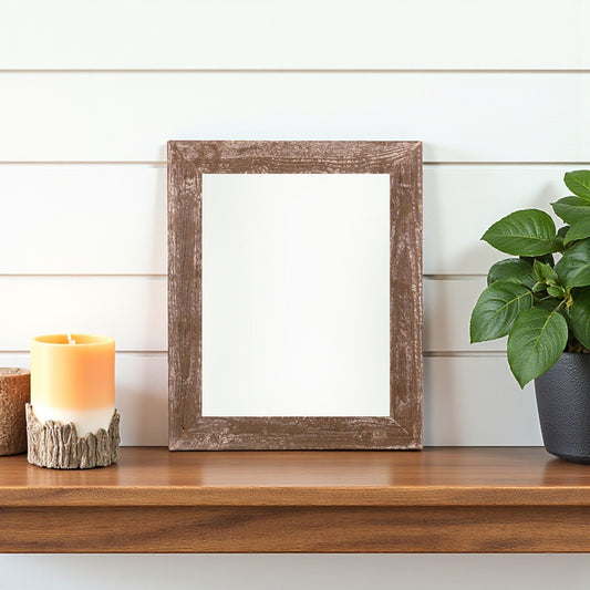 10" x 10" Brown Solid Wood Tabletop Picture Frame - Loft&Timber