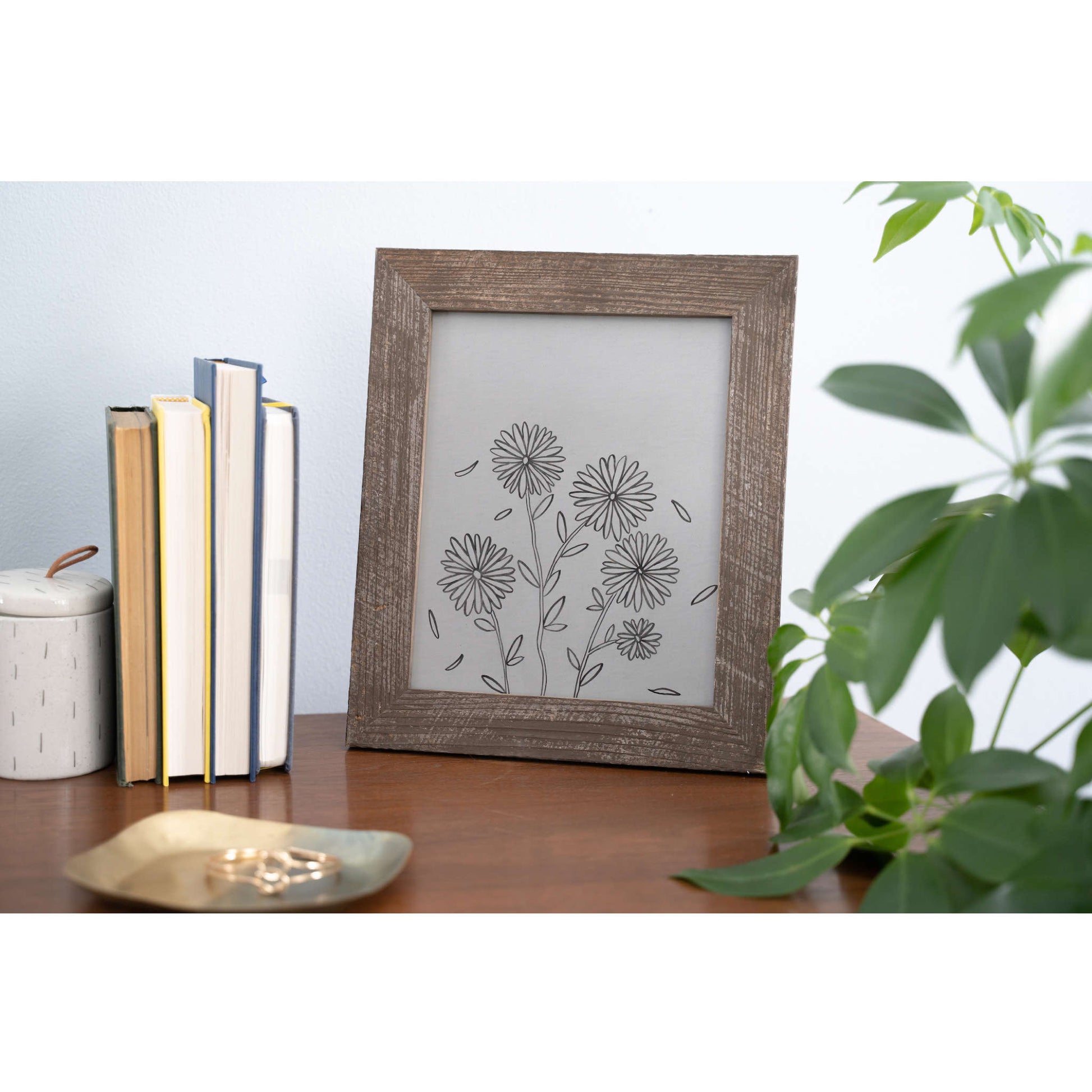 10" x 10" Brown Solid Wood Tabletop Picture Frame - Loft&Timber