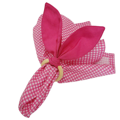 Maison Charlo | Easter Set of 4 Rose Pink Bunny Ears Napkin Rings | Dining Table Decor - Loft&Timber