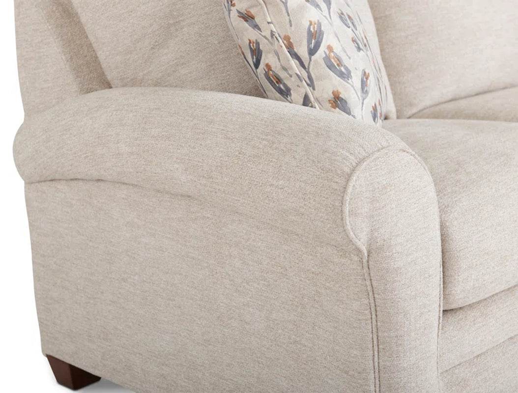 Coziest Transitional Sofa Flared Arms And Wooden Legs - Loft&Timber