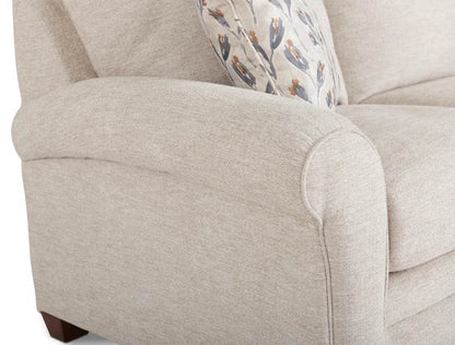 Coziest Transitional Sofa Flared Arms And Wooden Legs - Loft&Timber