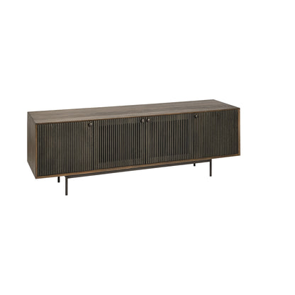 20" Brown Solid Wood Cabinet Enclosed Storage TV Stand-7