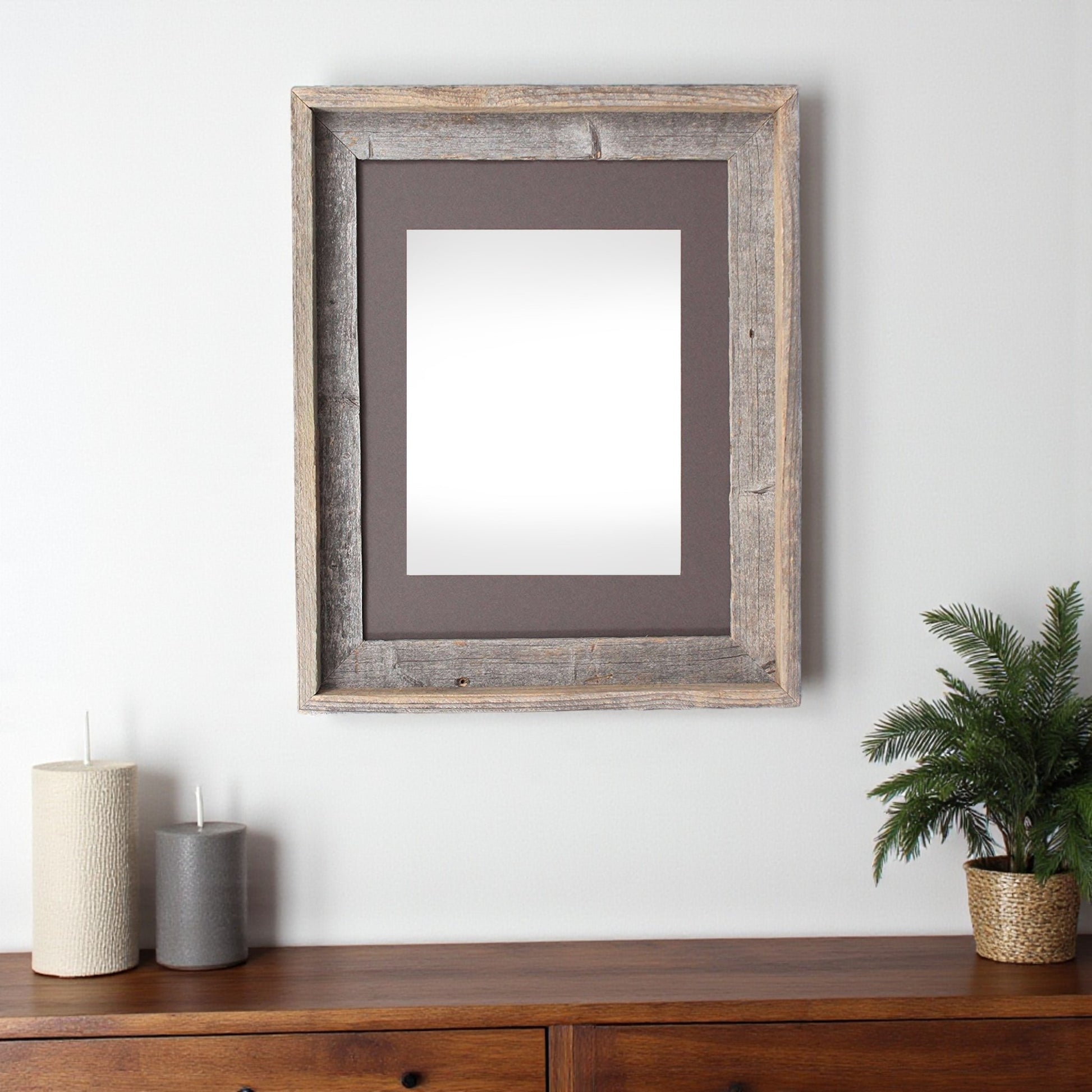 16" x 20" Gray Distressed Solid Wood Hanging Picture Frame - Loft&Timber