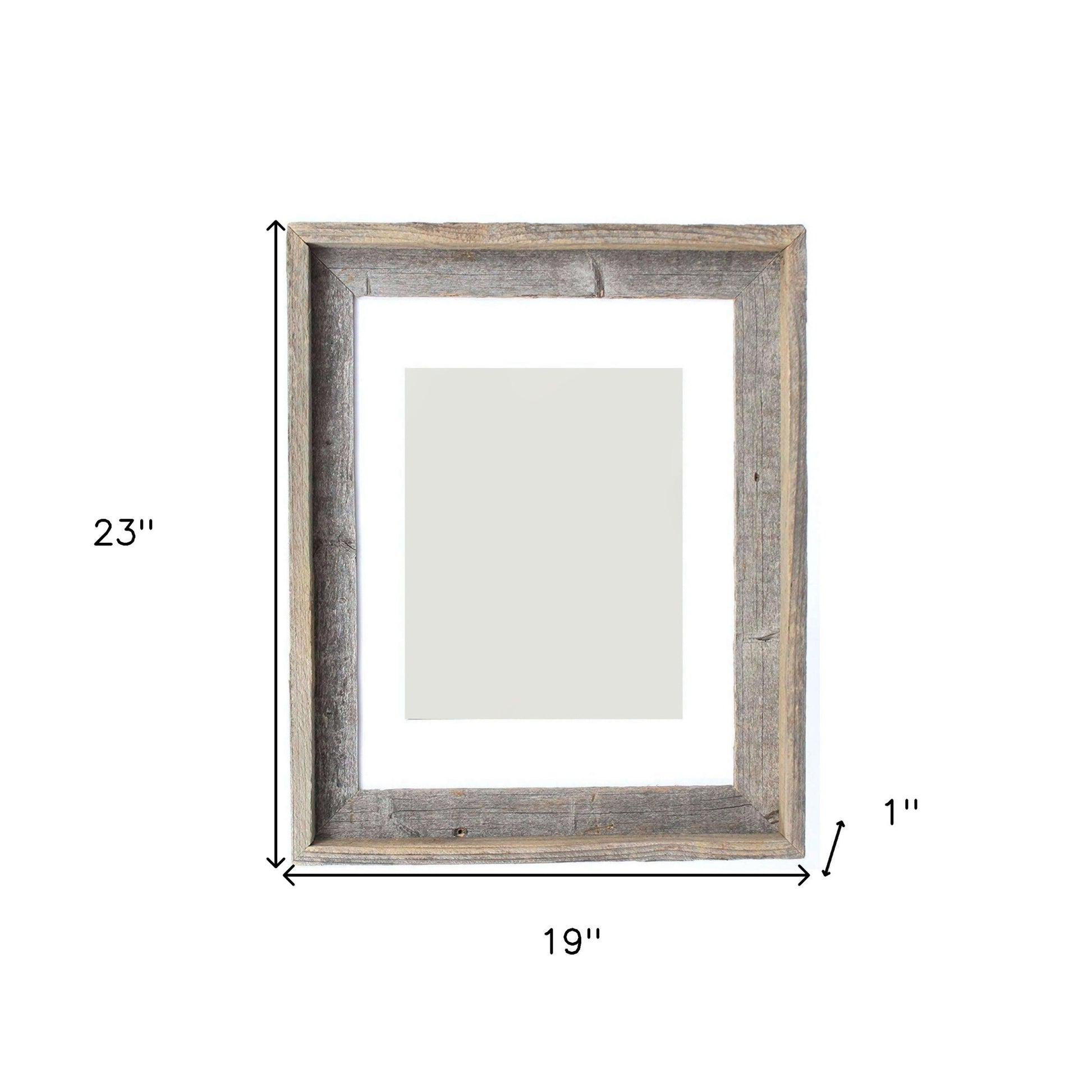 16" x 20" Gray And Brown Distressed Solid Wood Hanging Picture Frame with Mat - Loft&Timber