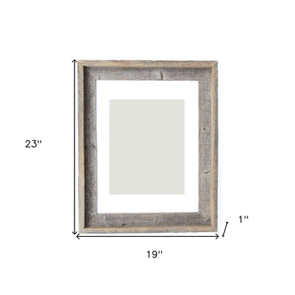 16" x 20" Gray And Brown Distressed Solid Wood Hanging Picture Frame with Mat - Loft&Timber