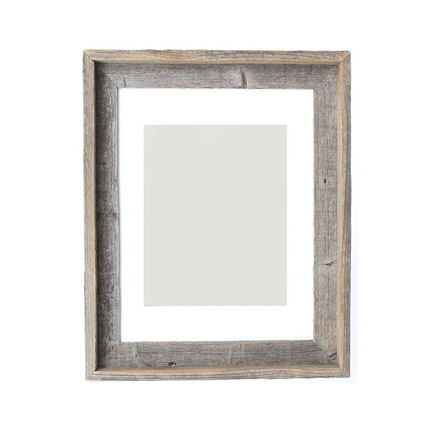 16" x 20" Gray And Brown Distressed Solid Wood Hanging Picture Frame with Mat - Loft&Timber