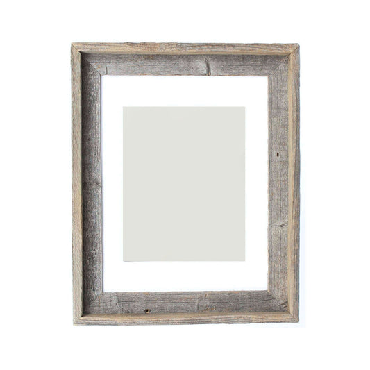 16" x 20" Gray And Brown Distressed Solid Wood Hanging Picture Frame with Mat - Loft&Timber
