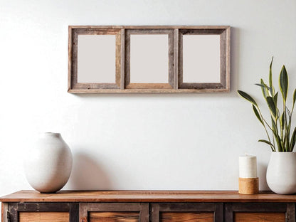 8" x 10" Gray Distressed Solid Wood Hanging Picture Frame - Loft&Timber