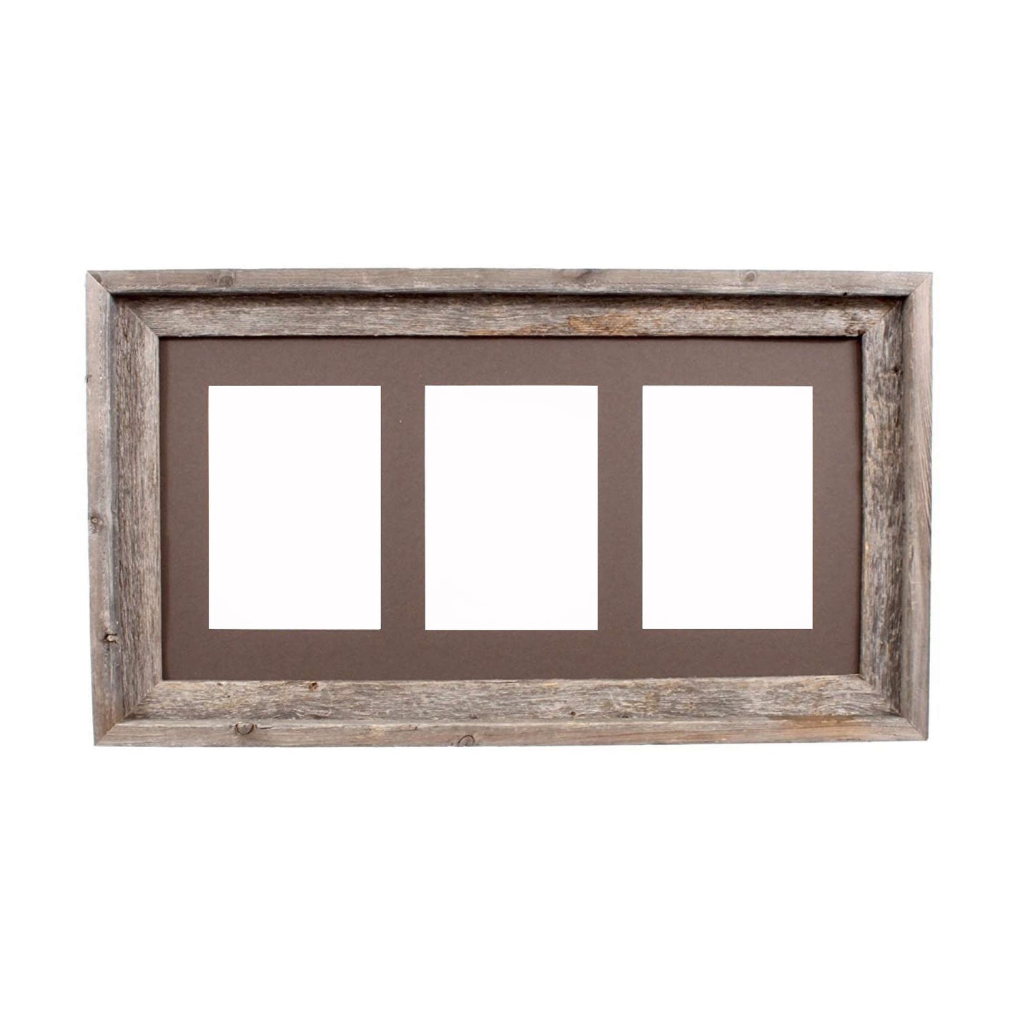 5" x 7" Gray Solid Wood Hanging Picture Frame with Mat - Loft&Timber