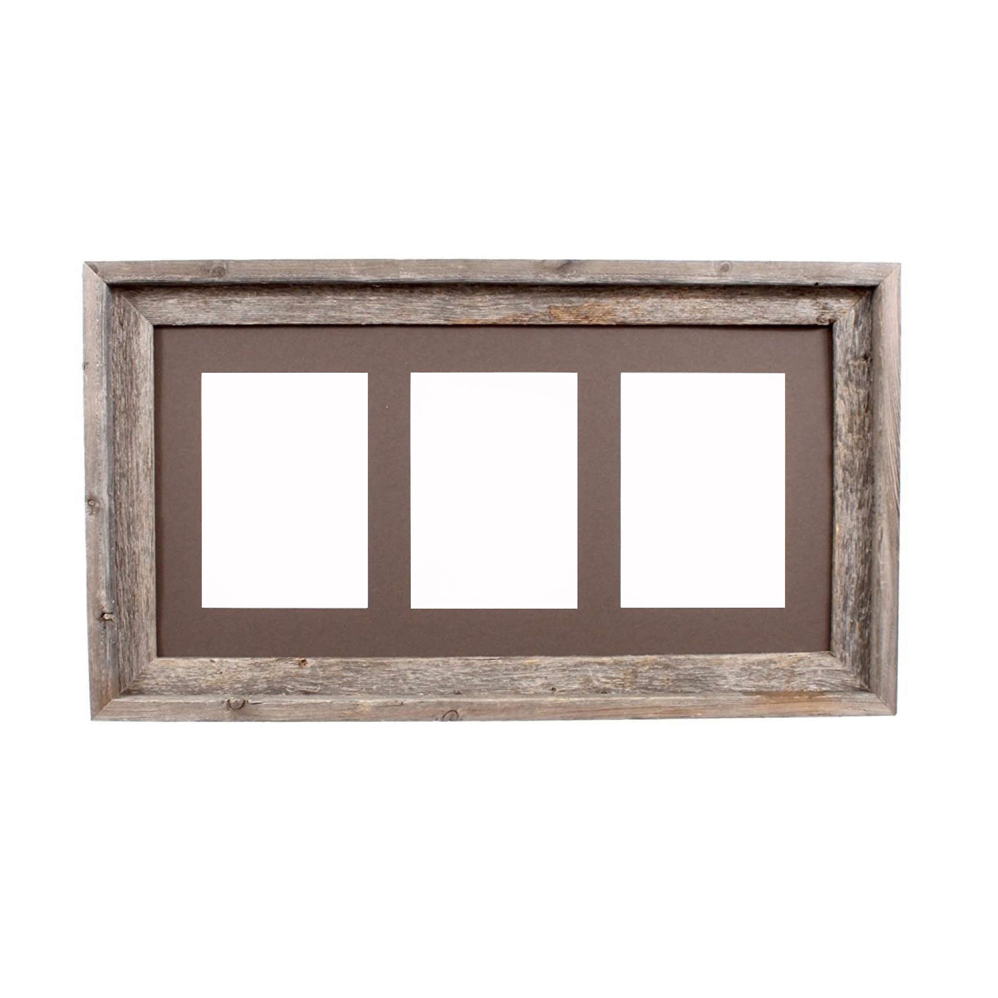 5" x 7" Gray Solid Wood Hanging Picture Frame with Mat - Loft&Timber