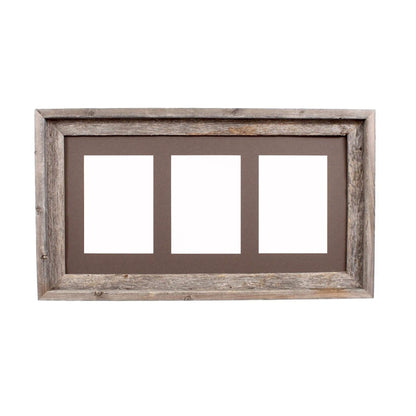 5" x 7" Gray Solid Wood Hanging Picture Frame with Mat - Loft&Timber