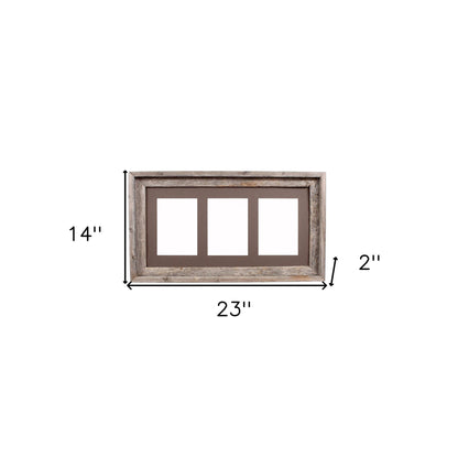 5" x 7" Gray Solid Wood Hanging Picture Frame with Mat - Loft&Timber