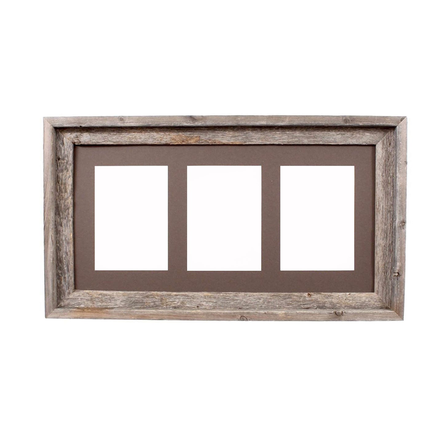 5" x 7" Gray Solid Wood Hanging Picture Frame with Mat - Loft&Timber