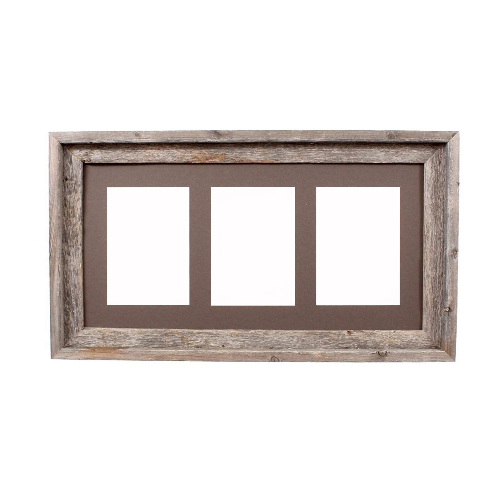 5" x 7" Gray Solid Wood Hanging Picture Frame with Mat - Loft&Timber