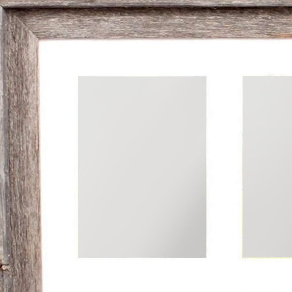 5" x 7" Natural Distressed Reclaimed Wood Hanging Picture Frame with Mat - Loft&Timber