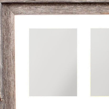 5" x 7" Natural Distressed Reclaimed Wood Hanging Picture Frame with Mat - Loft&Timber