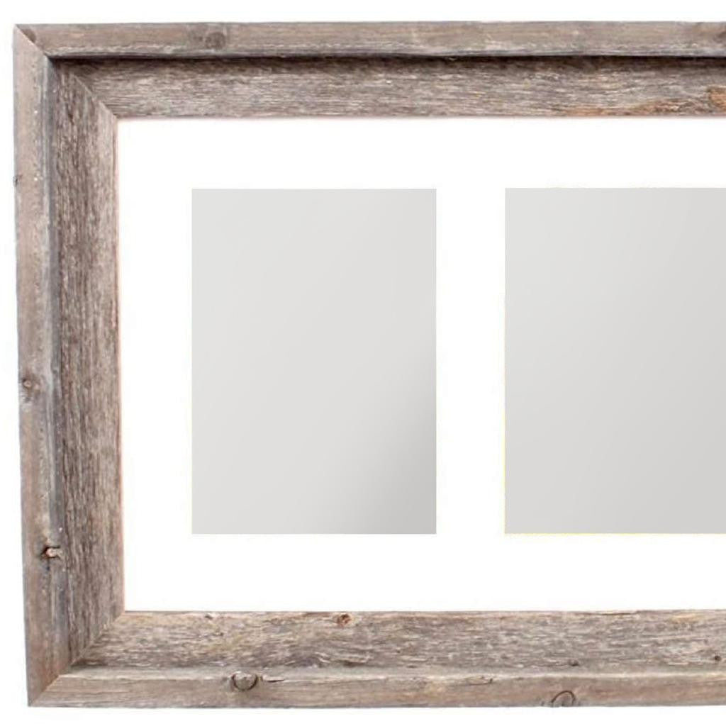 5" x 7" Natural Distressed Reclaimed Wood Hanging Picture Frame with Mat - Loft&Timber