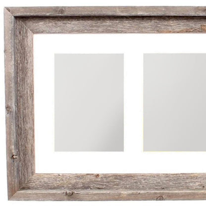 5" x 7" Natural Distressed Reclaimed Wood Hanging Picture Frame with Mat - Loft&Timber