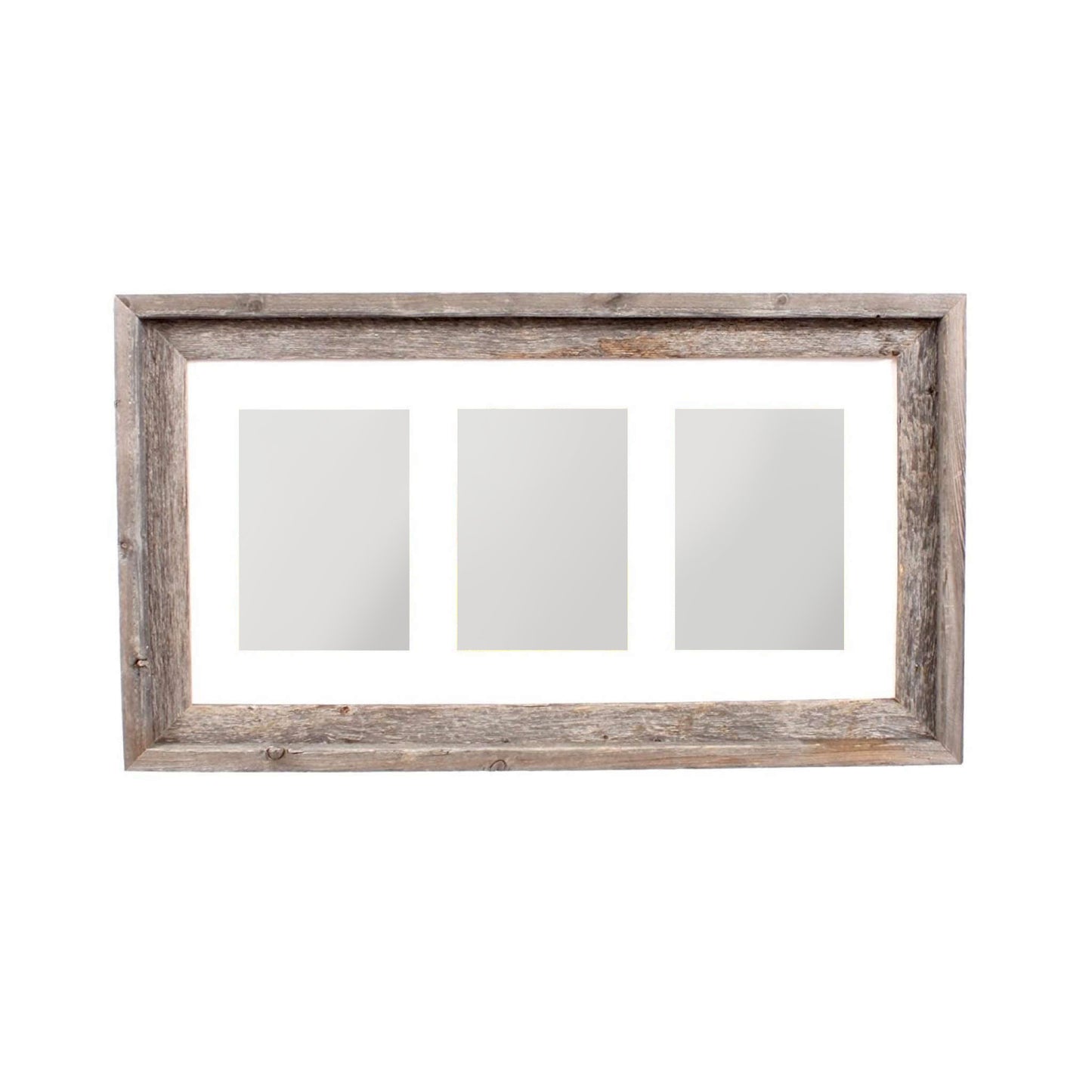 5" x 7" Natural Distressed Reclaimed Wood Hanging Picture Frame with Mat - Loft&Timber