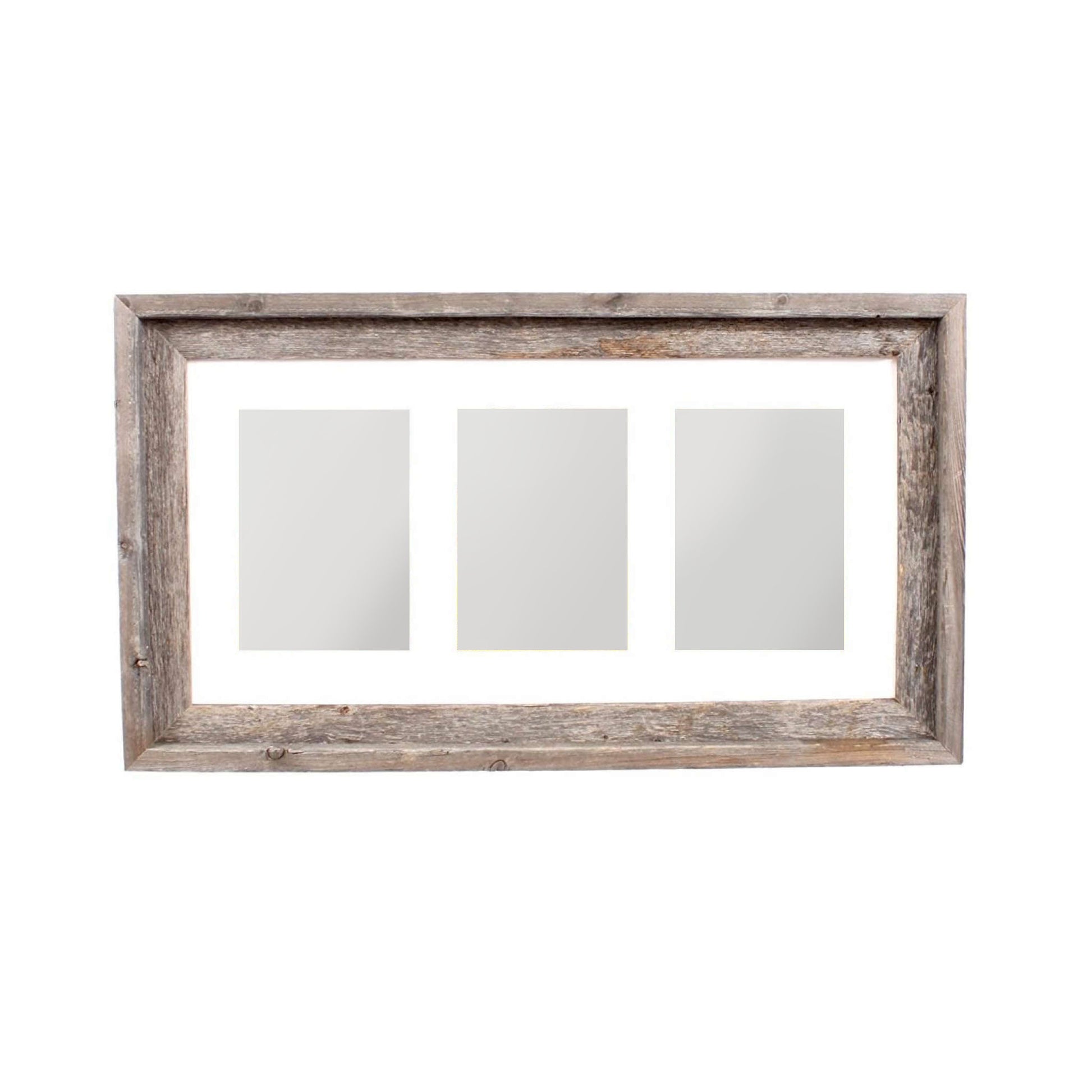 5" x 7" Natural Distressed Reclaimed Wood Hanging Picture Frame with Mat - Loft&Timber