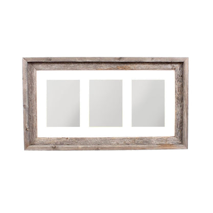 5" x 7" Natural Distressed Reclaimed Wood Hanging Picture Frame with Mat - Loft&Timber