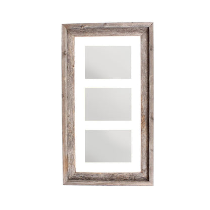 5" x 7" Natural Distressed Reclaimed Wood Hanging Picture Frame with Mat - Loft&Timber