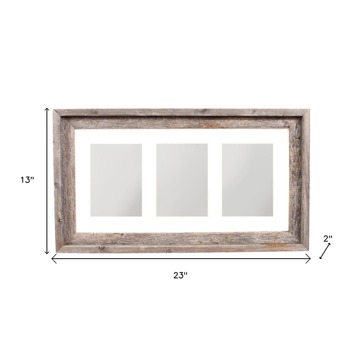 5" x 7" Natural Distressed Reclaimed Wood Hanging Picture Frame with Mat - Loft&Timber