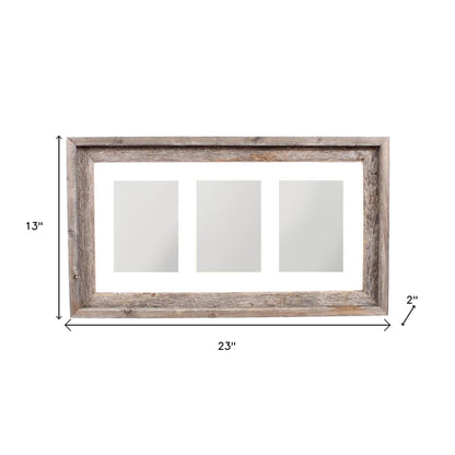 5" x 7" Natural Distressed Reclaimed Wood Hanging Picture Frame with Mat - Loft&Timber