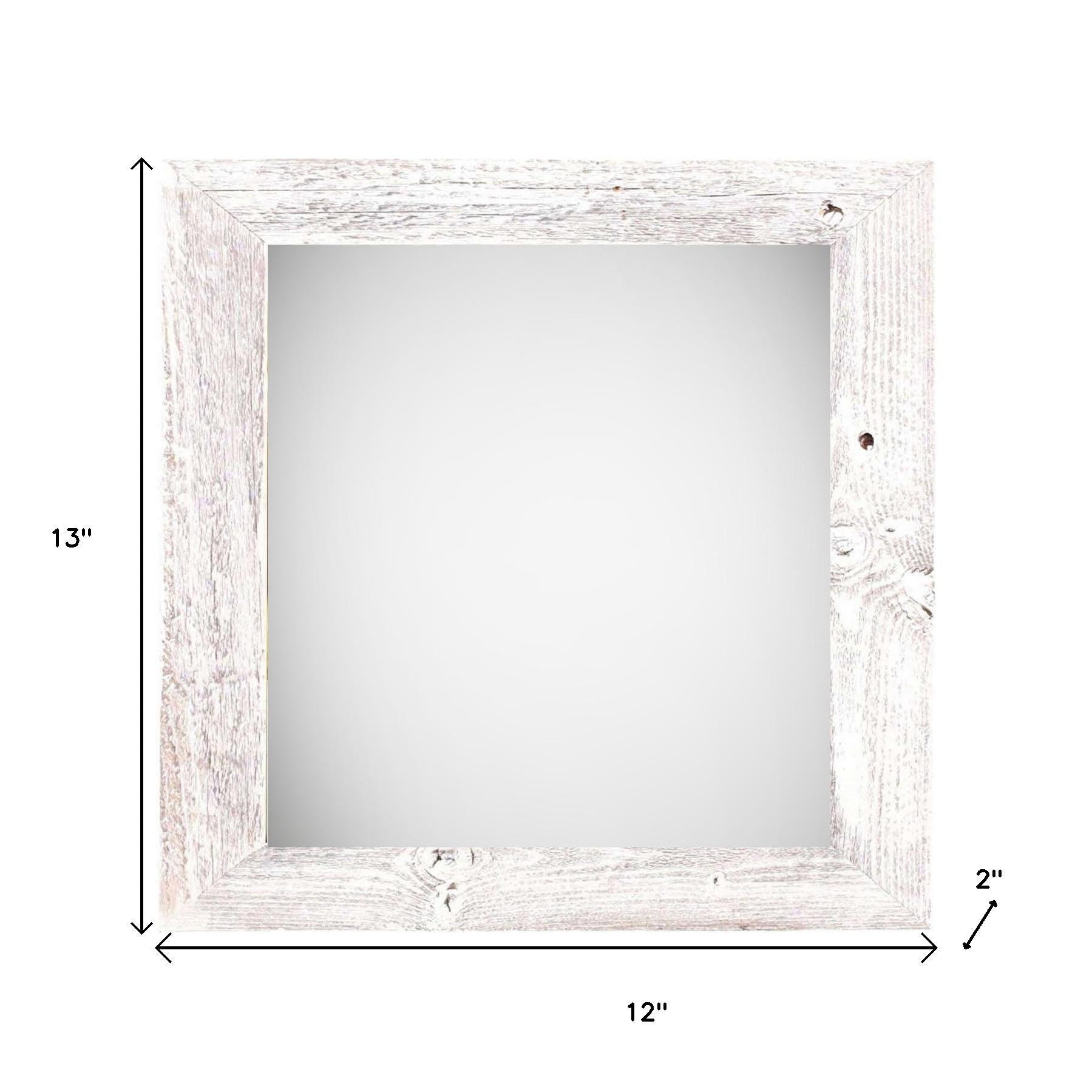 10" x 10" White Solid Wood Hanging Picture Frame - Loft&Timber