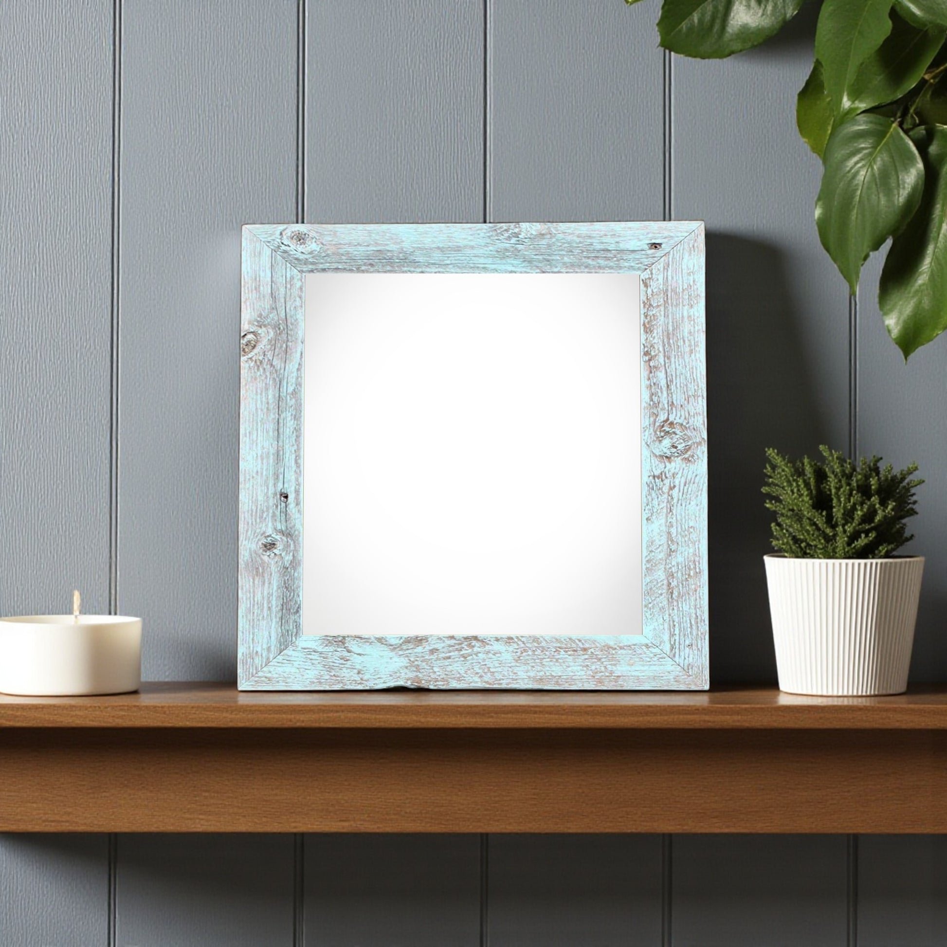 6" x 6" Blue Solid Wood Tabletop Picture Frame - Loft&Timber