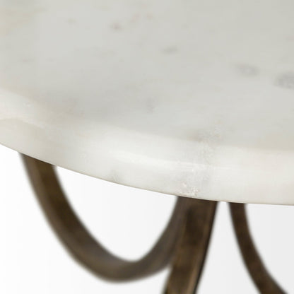 24" White Glass Round End Table - Loft&Timber