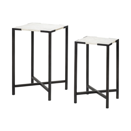 24" Marble End Table - Loft&Timber
