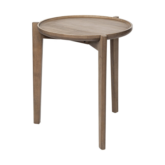 24" Brown Round End Table - Loft&Timber