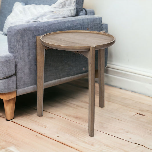 24" Brown Round End Table - Loft&Timber