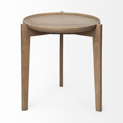 24" Brown Round End Table - Loft&Timber