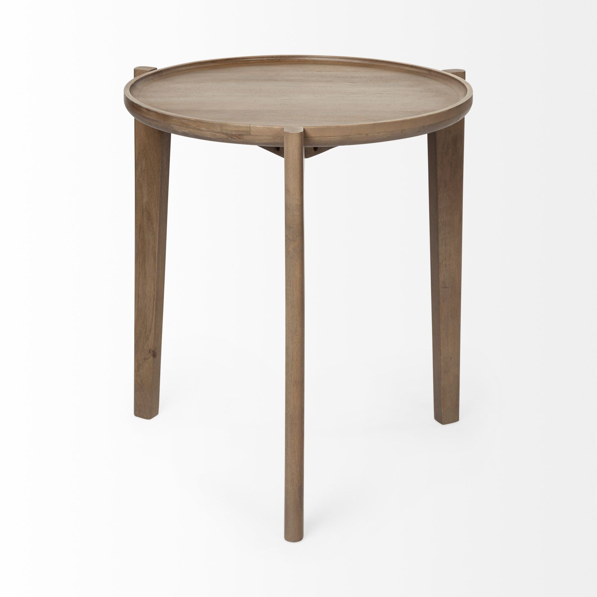 24" Brown Round End Table - Loft&Timber