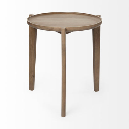 24" Brown Round End Table - Loft&Timber