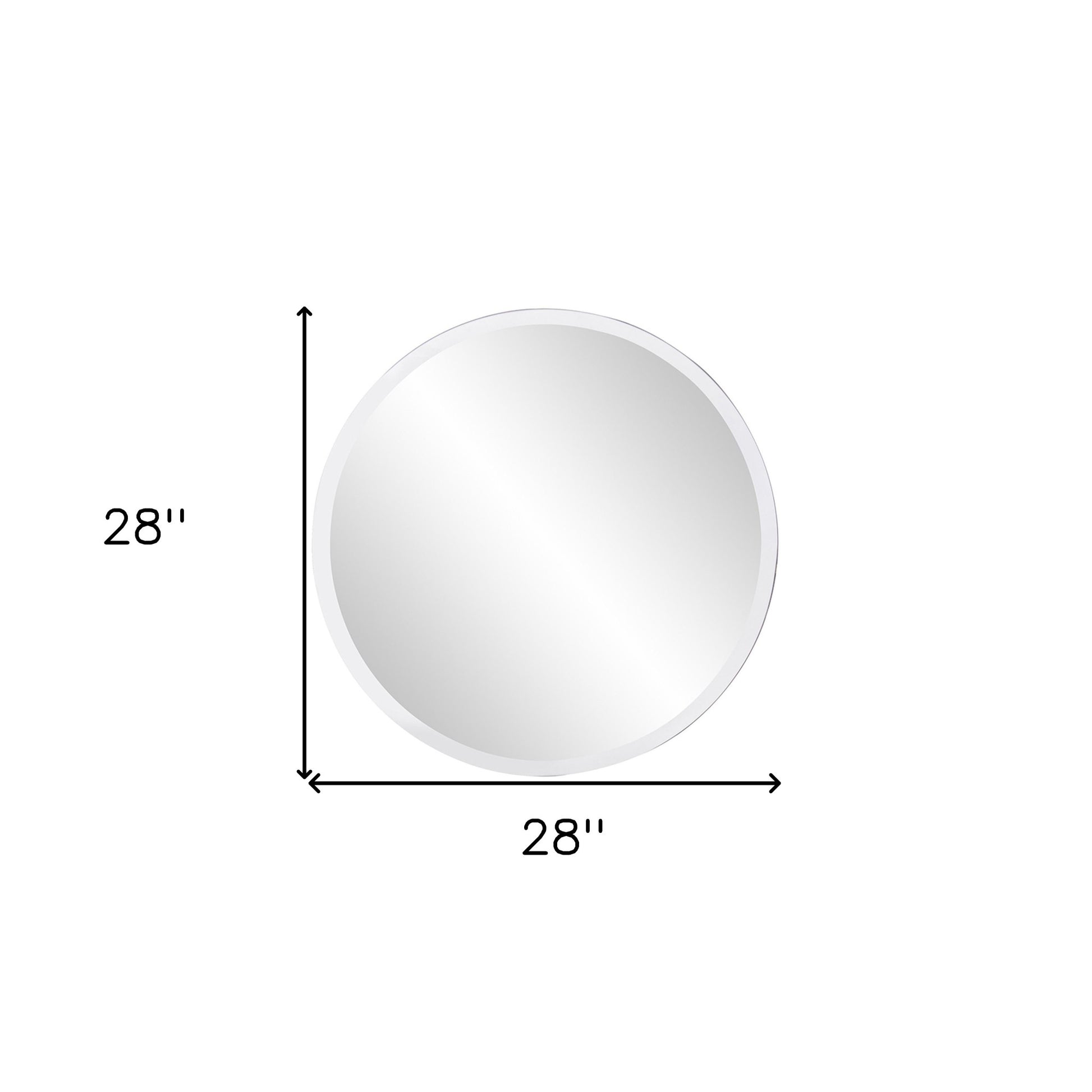 28" Gray Round Unframed Accent Mirror - Loft&Timber