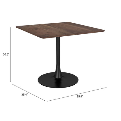 35" Square Steel Pedestal Base Dining Table - Loft&Timber