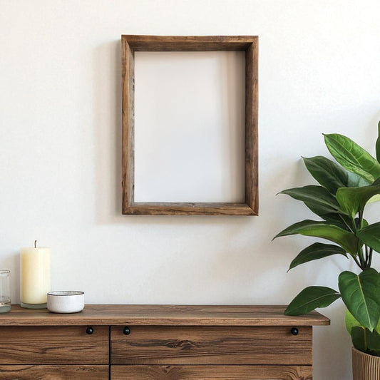 10" x 10" Gray Solid Wood Hanging Picture Frame - Loft&Timber