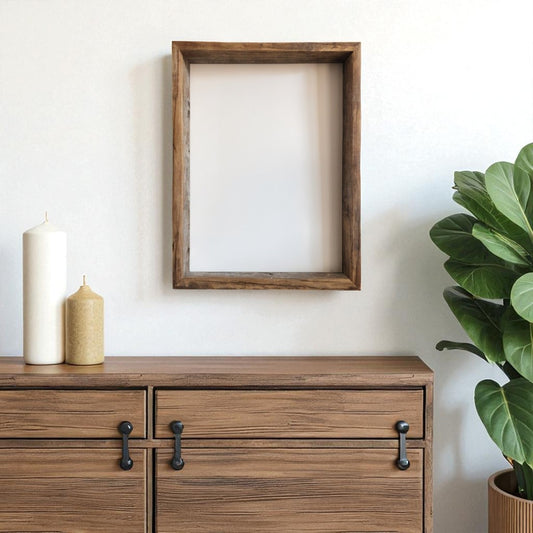 12" x 12" Gray Solid Wood Hanging Picture Frame - Loft&Timber