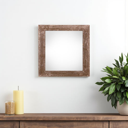 10" x 10" Brown Solid Wood Hanging Picture Frame - Loft&Timber