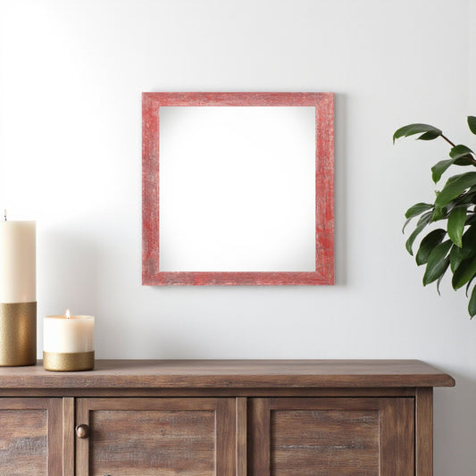10" x 10" Red Solid Wood Hanging Picture Frame - Loft&Timber