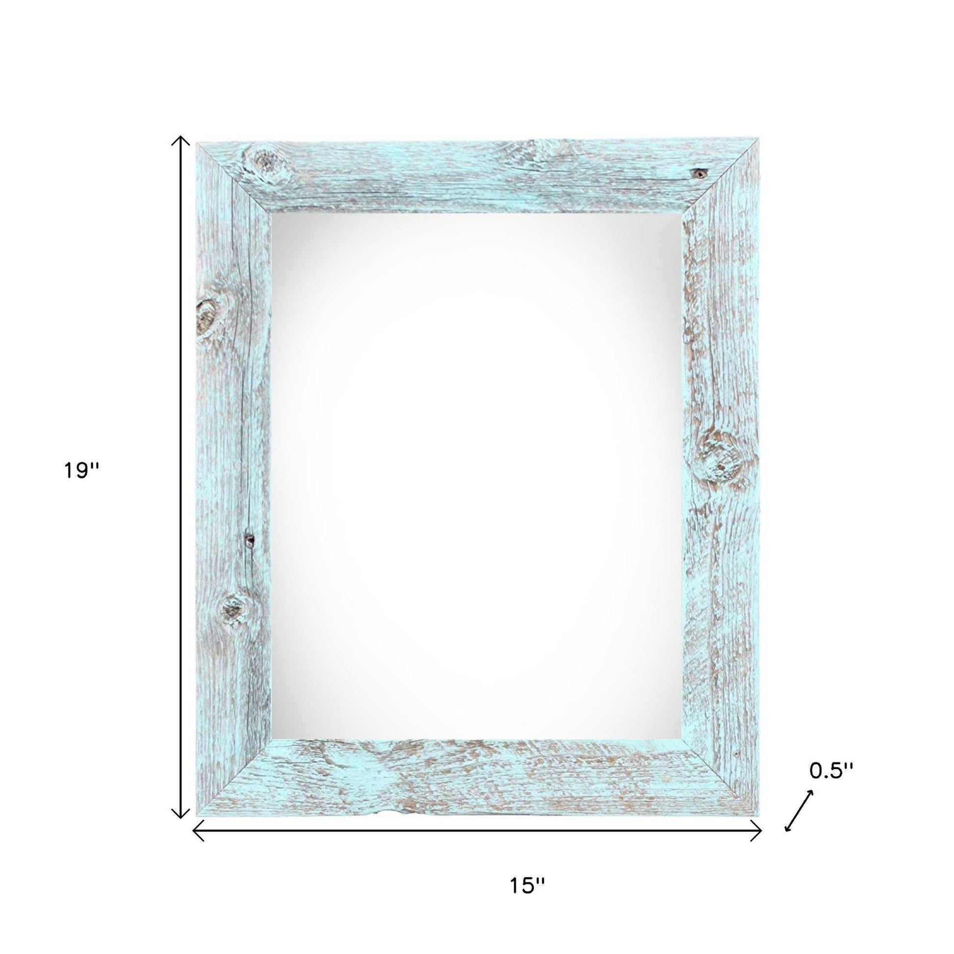 12" x 16" Light Blue Distressed Solid Wood Hanging Picture Frame - Loft&Timber