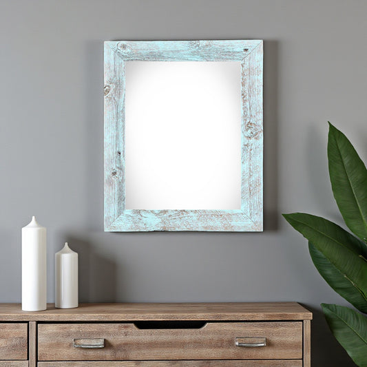 12" x 16" Light Blue Distressed Solid Wood Hanging Picture Frame - Loft&Timber