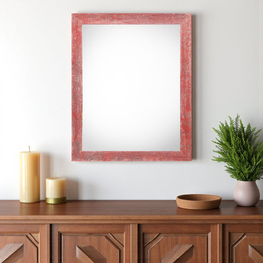 22" x 28" Red Solid Wood Hanging Picture Frame - Loft&Timber