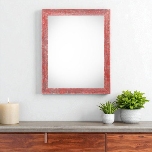 24" x 30" Red Solid Wood Hanging Picture Frame - Loft&Timber